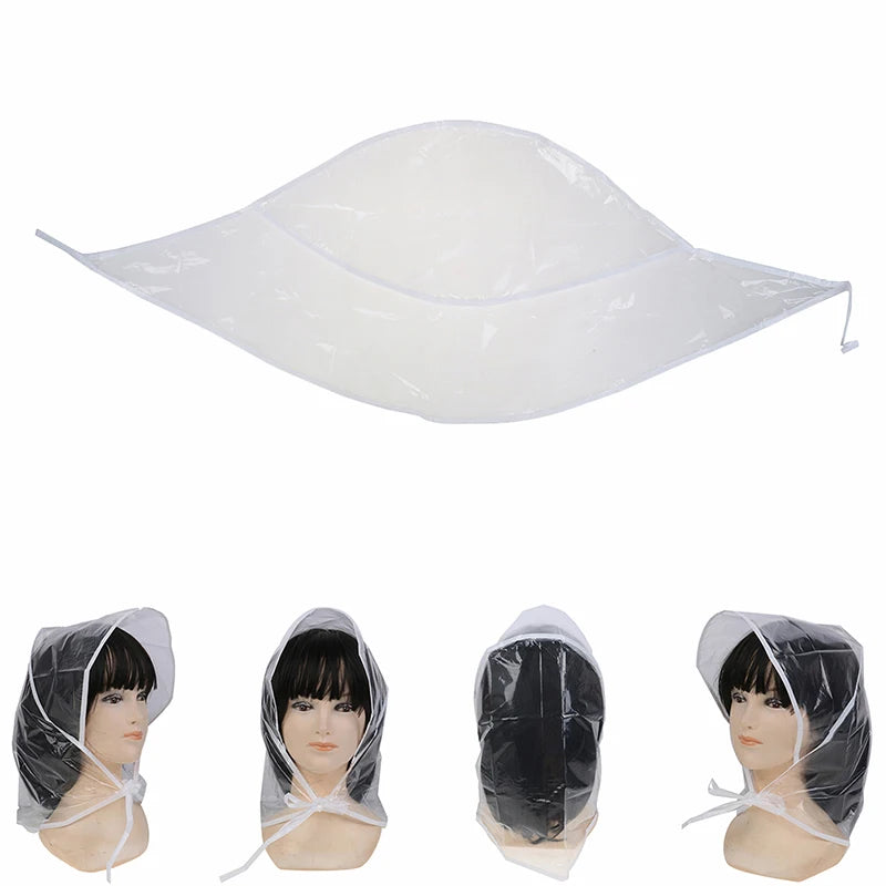Clear Plastic Rain Bonnet Hat – Waterproof Hairstyle Protector Rain Bonnet Hat Axl Default Title