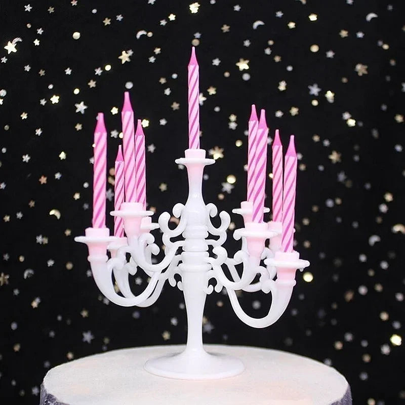 9-Piece Birthday Cake Candle Set with Candlestick Holders Cake Candle Set Axl