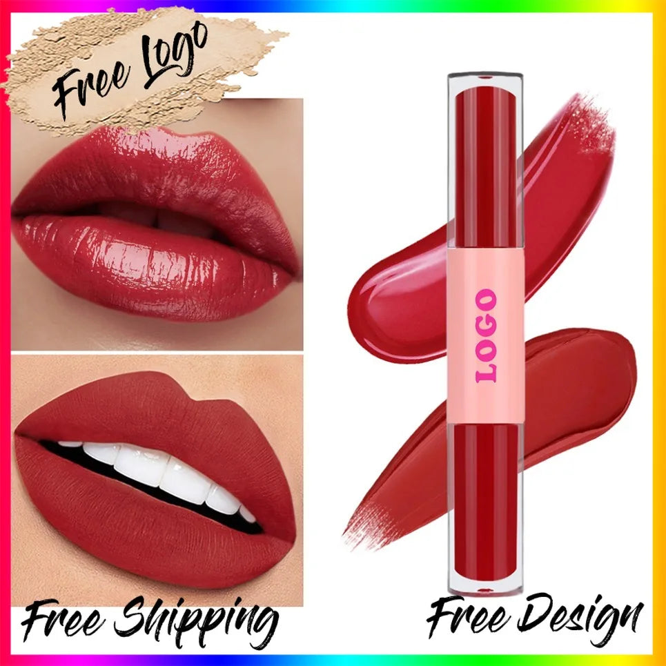 2-in-1 Mirror Lip Glaze & Matte Lipstick | Vegan Wholesale Liquid Lip Gloss Axl