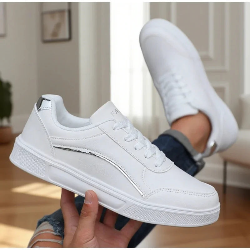 ZULIWAGN Unisex Leather Platform Sneakers | Lace-Up Skate Shoe Platform Sneakers Axl