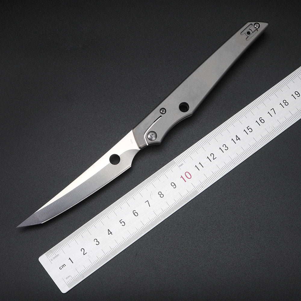 XUAN FENG M390 Folding Pocket Knife – Titanium Handle, 58-61 HRC Folding Pocket Knife Axl