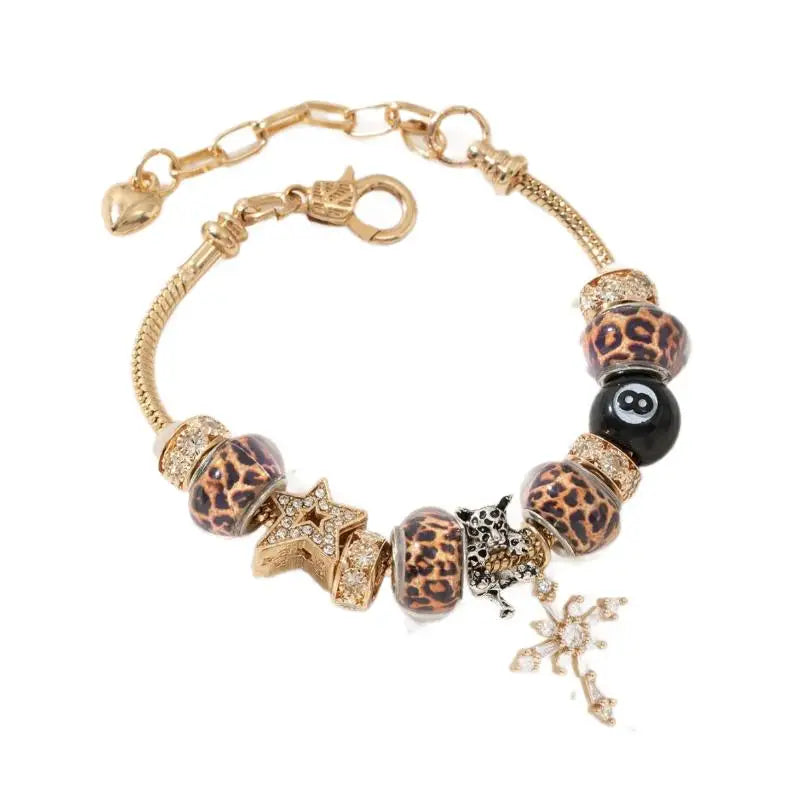 Leopard Print Starry Night Beaded Bracelet – Women's Luxury Beaded Bracelet Axl