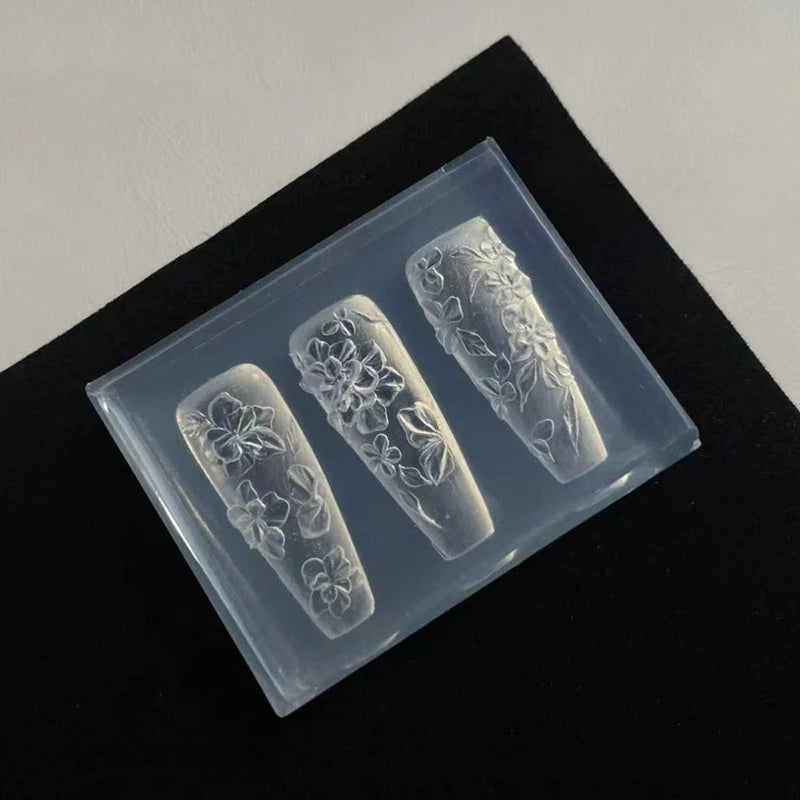 3D Silicone Nail Art Mold – Flower Design DIY Template Nail Art Mold Axl A1