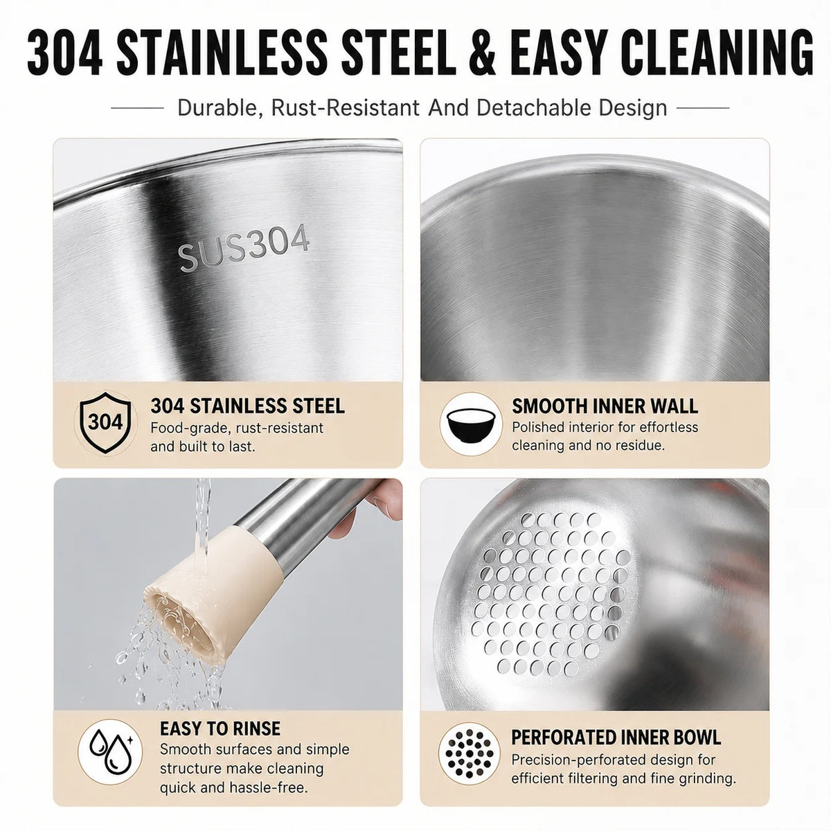 Stainless Steel Mortar & Pestle Set with Splash Guard Lid Mortar & Pestle Set Axl