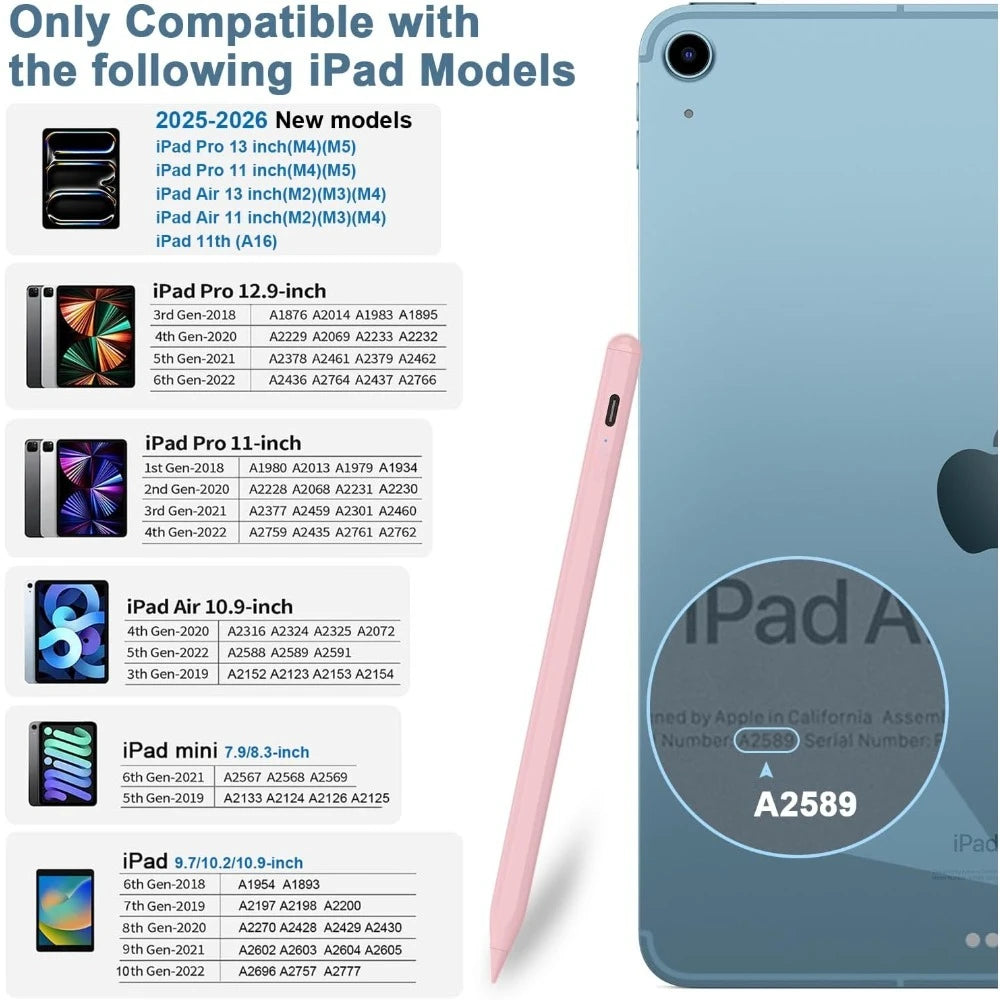 iPad Stylus Pen Type-C | Palm Rejection, 2018–2026 Models iPad Stylus Pen Axl