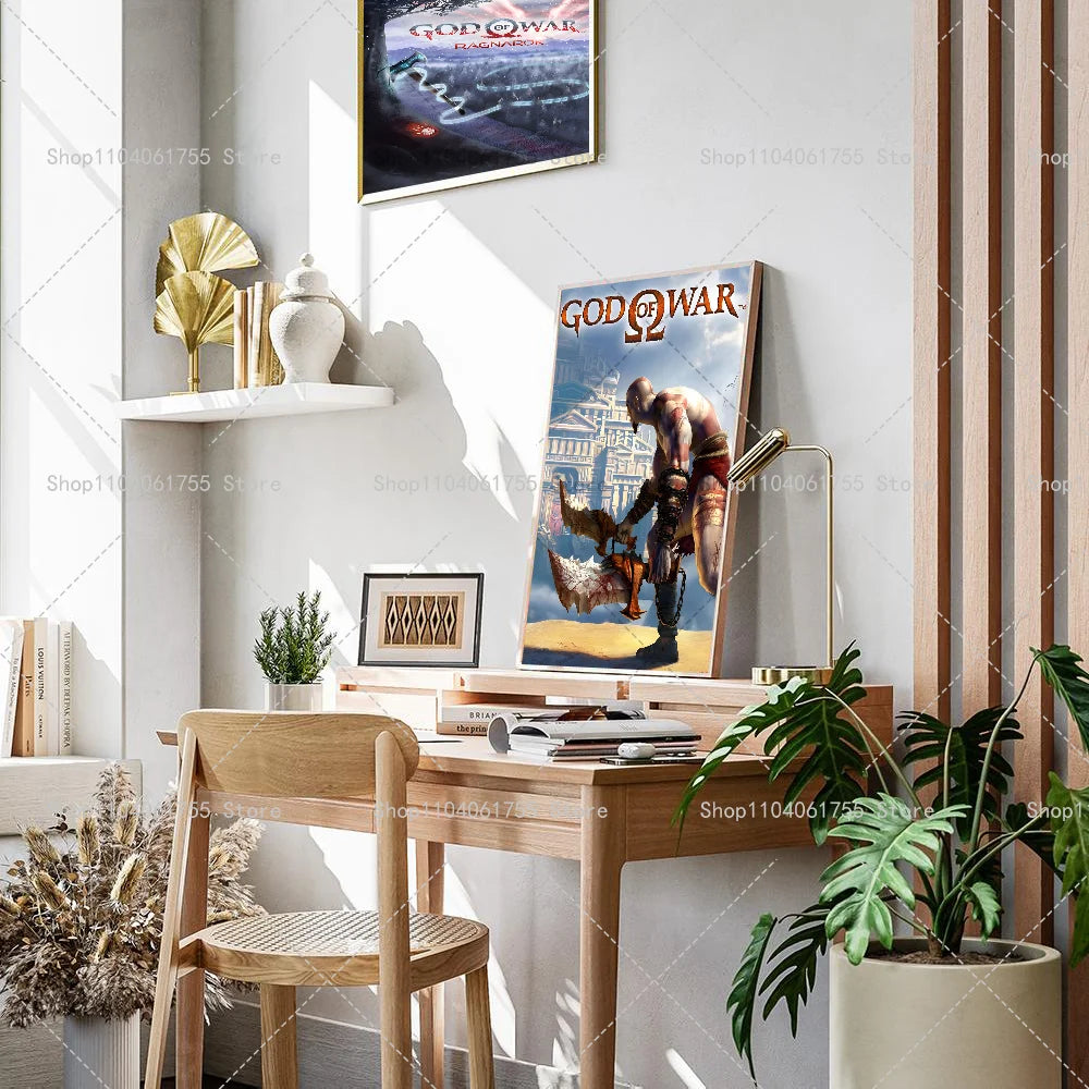 God of War Ragnarok Wall Poster | Self-Adhesive Waterproof Sticker Wall Art Poster Axl