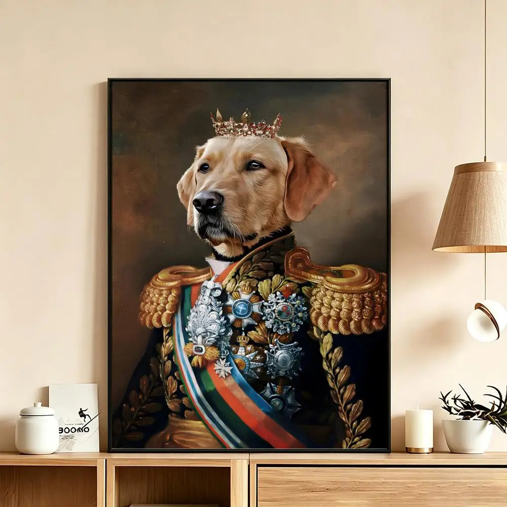 Pet Portrait Poster – HD Waterproof Peel & Stick Wall Art Wall Art Poster Axl White1 15X20cmNoframe