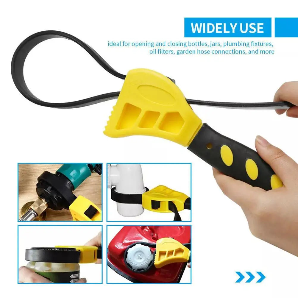 6-Inch Adjustable Belt Strap Wrench – Oil Filter Removal Tool Belt Strap Wrench Axl