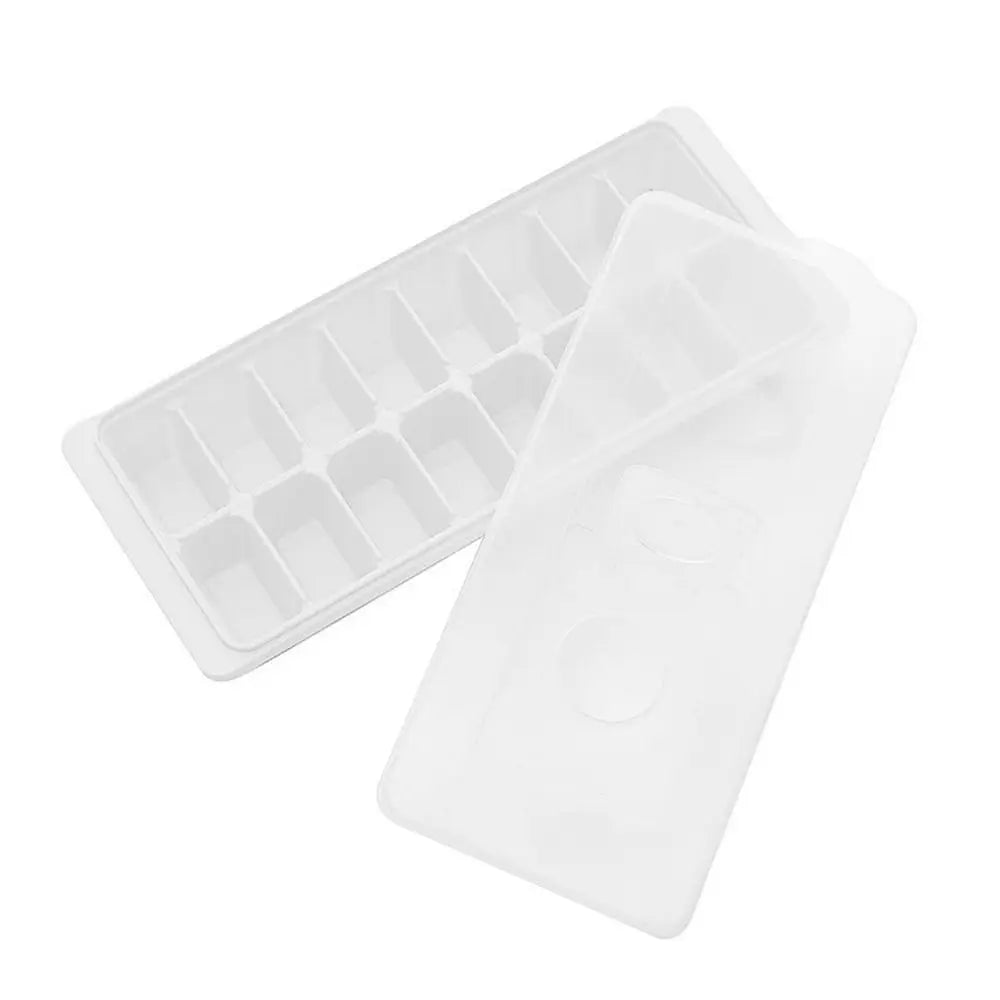 16-Cube Stackable Ice Cube Tray with Lid – Reusable & Easy Fill Ice Cube Tray Axl white