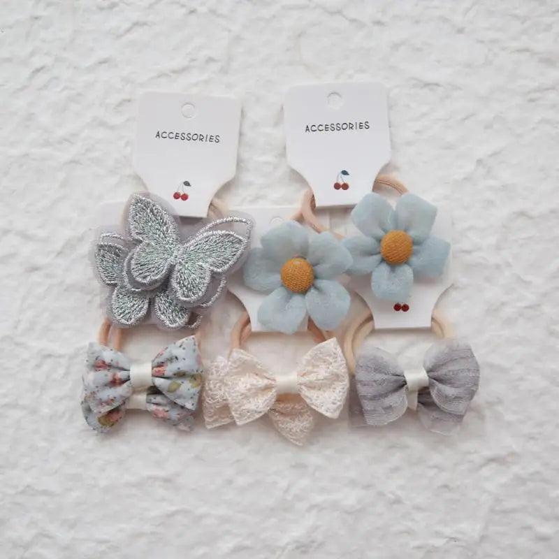 10-Pack Elastic Flower Hair Bands – Handmade Floral Hairbands Elastic Hair Bands Axl A7