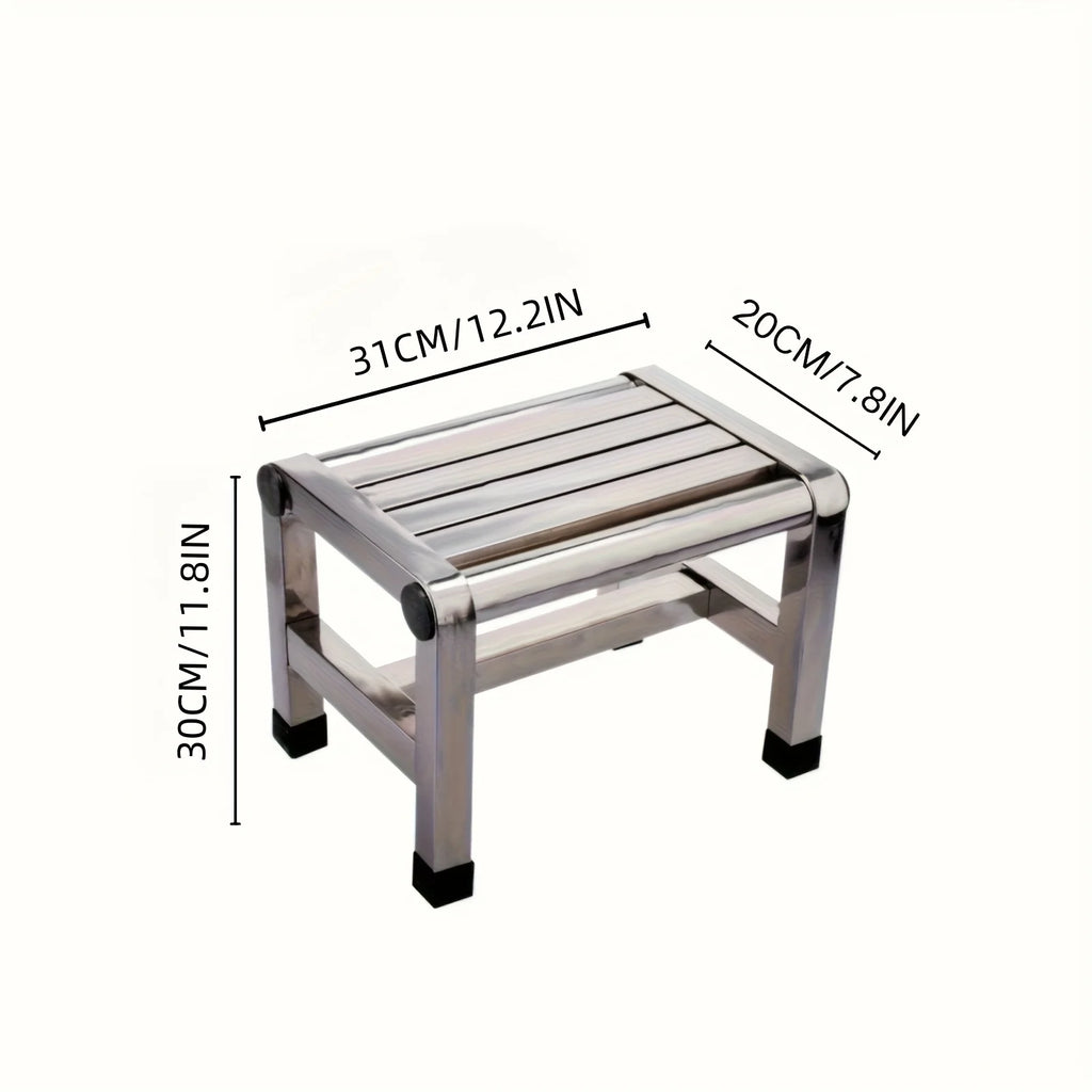 Stainless Steel Multi-Use Home Stool – Sturdy Modern Design Metal Home Stool Axl height 30cm