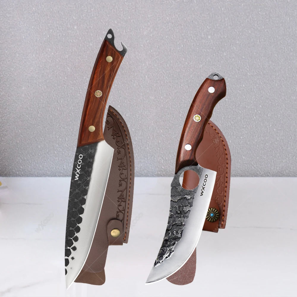 Stainless Steel Boning Knife with Sheath – Sharp Multipurpose Chef Knife Boning Knife Axl Set B 2pcs