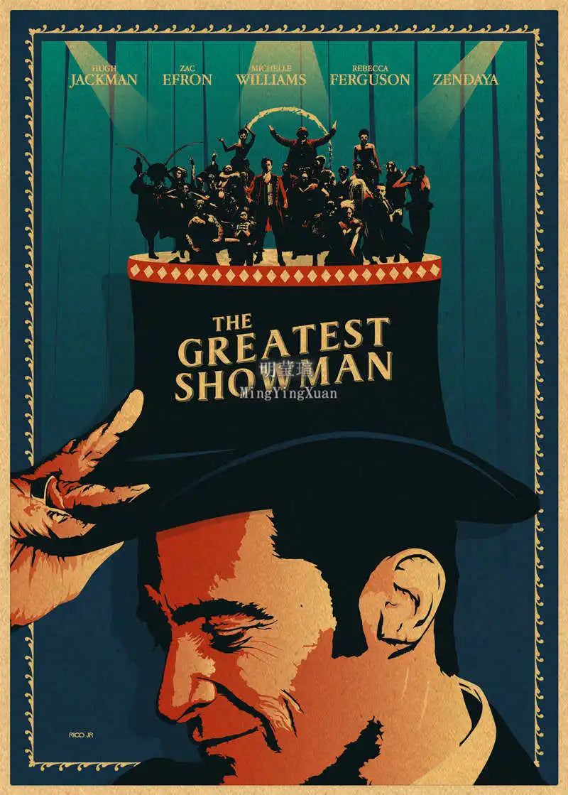 Greatest Showman Kraft Paper Movie Poster – Wall Art Print Movie Wall Poster Axl 25 42x30cm