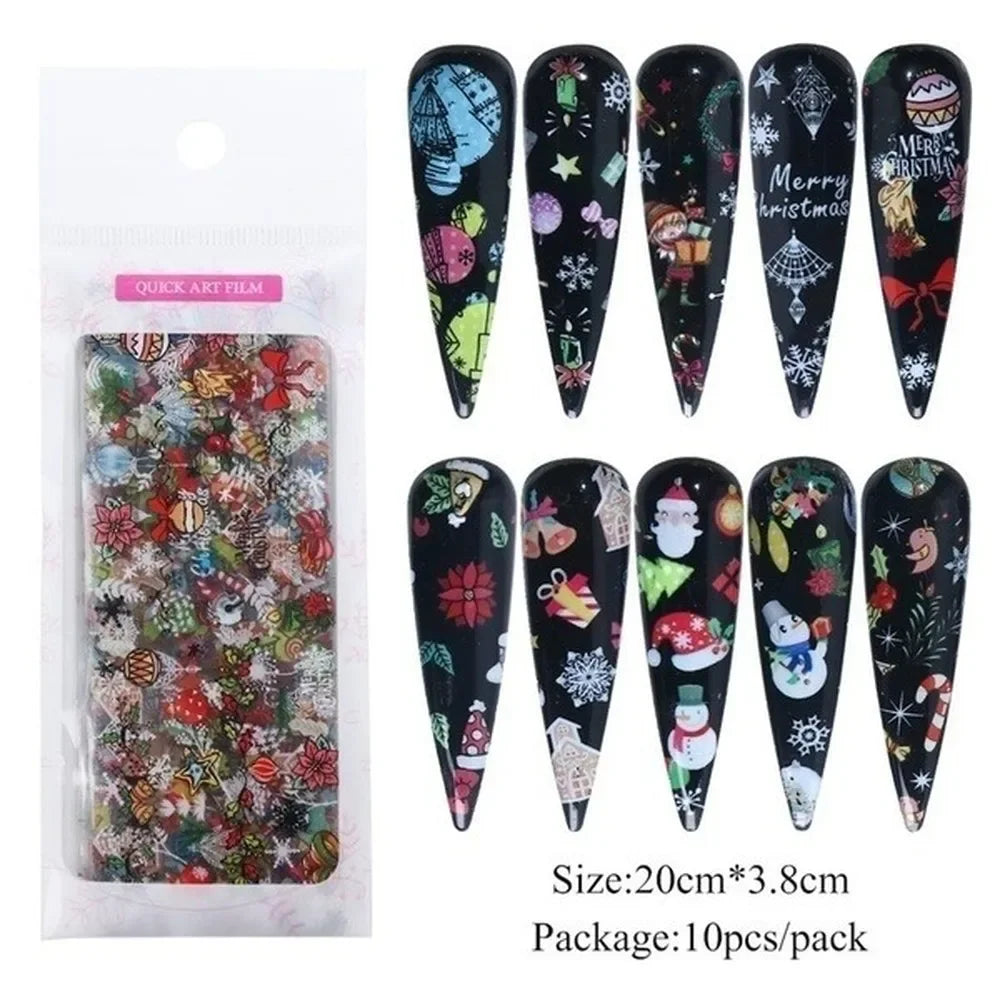 Holographic Nail Art Stickers – Christmas & Halloween 3D Decals Nail Art Stickers Axl