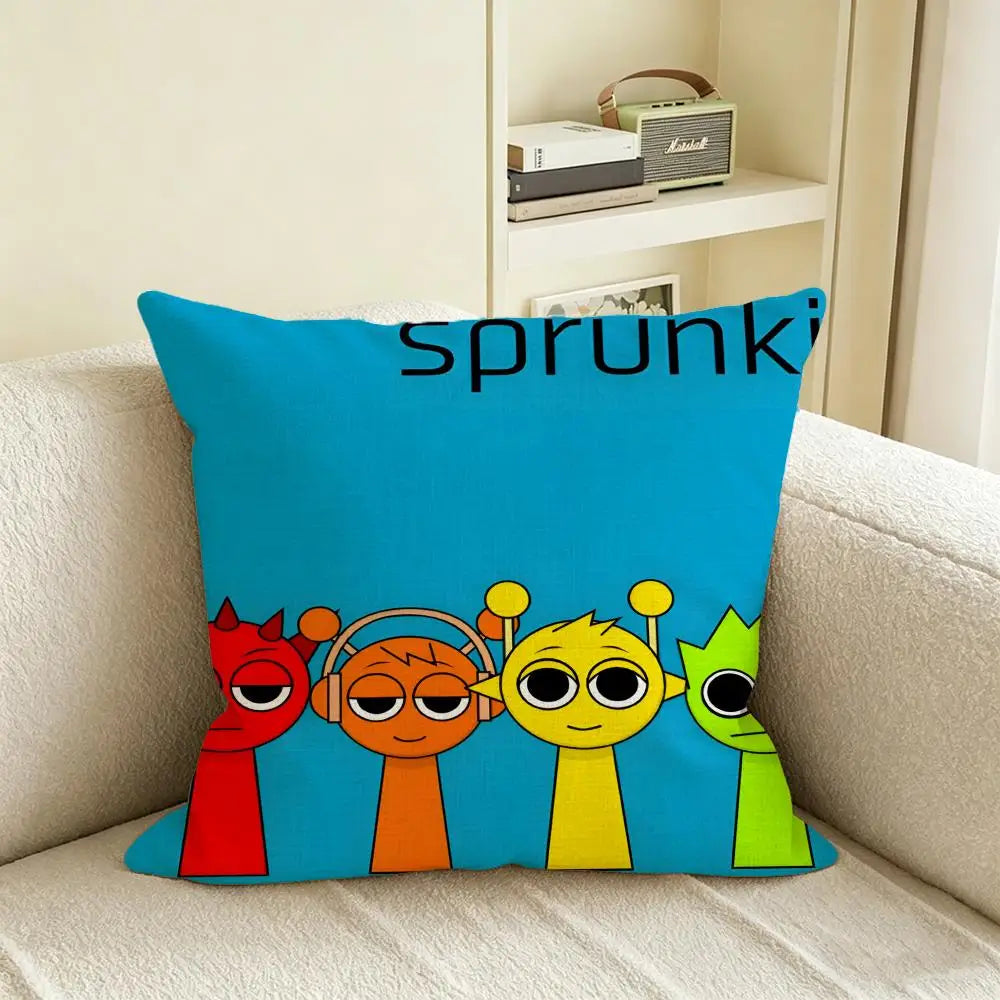 Sprunki Incredibox Linen Cushion Cover | Sofa & Bedroom Décor Decorative Cushion Cover Axl White2 50X50cm