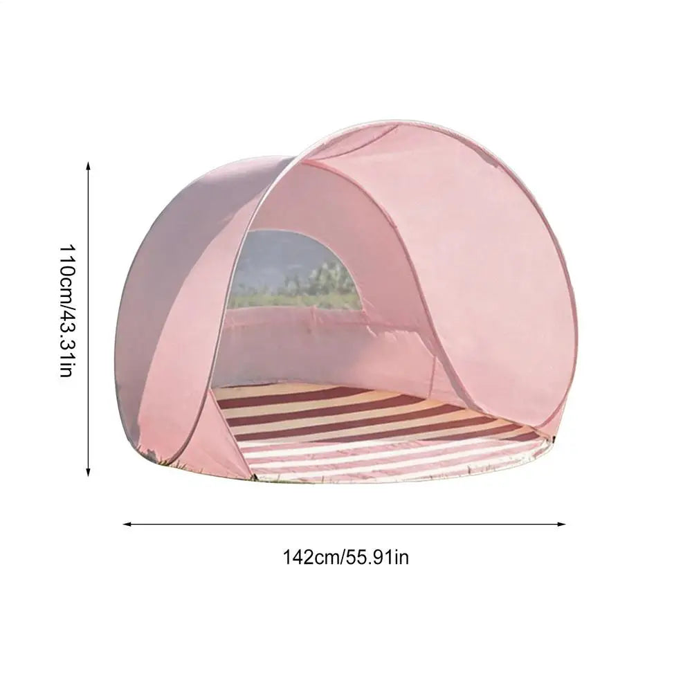 Pop-Up Beach Tent Sun Shelter – 2-4 Person Portable Shade Pop-Up Beach Tent Axl Pink