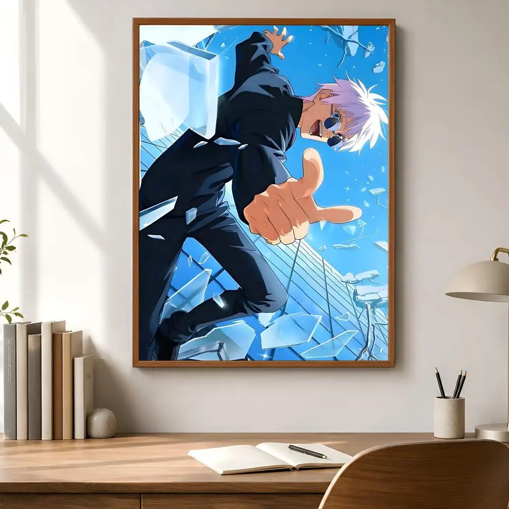 Gojo Satoru Anime Poster – Self-Adhesive Waterproof Wall Art Anime Wall Poster Axl