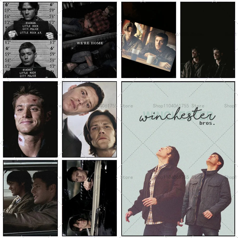 Supernatural Dean & Sam Wall Poster | Self-Adhesive Waterproof Wall Poster Sticker Axl
