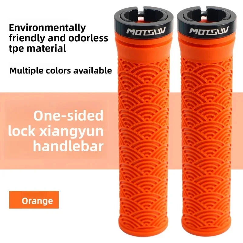 MTB Lock-On Handlebar Grips – Ergonomic Non-Slip Rubber Pair Bike Handlebar Grips Axl