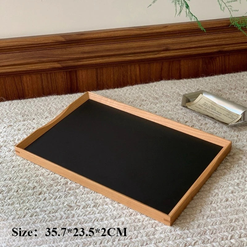 Retro Wooden Storage Tray – Walnut & Cherry Kitchen Organizer Wooden Storage Tray Axl Cherry Wood-Black