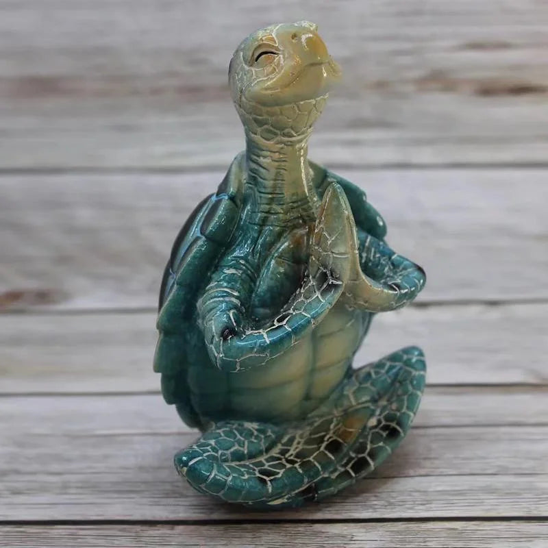 Meditating Sea Turtle Figurine – Zen Yoga Garden Statue Garden Figurine Axl