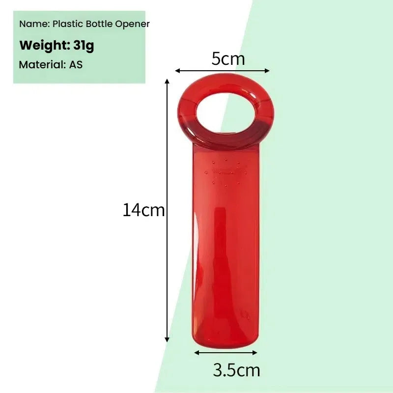 2-in-1 Portable Bottle & Cap Opener – Non-Slip Kitchen Gadget Bottle Opener Axl Transparent red