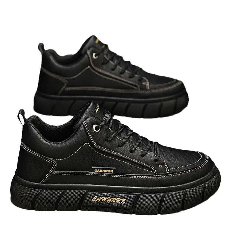 Men's Vintage British Style Lace-Up Casual Shoes – Thick Sole Men's Casual Shoes Axl
