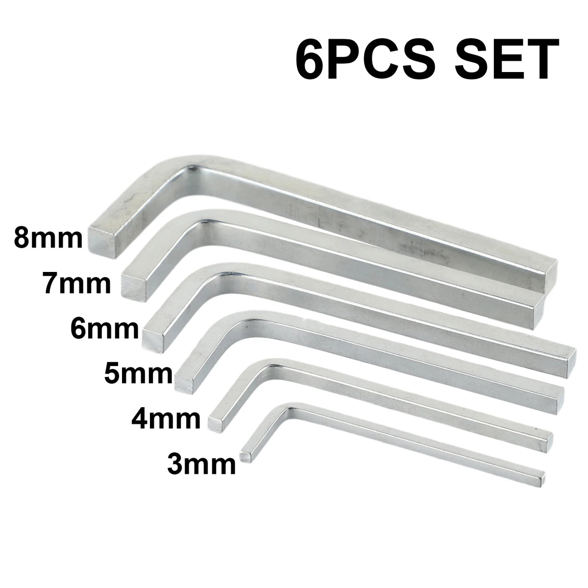 6-Piece L-Shape Square Head Wrench Set 3–8mm | Chrome Vanadium Square Head Wrench Set Axl