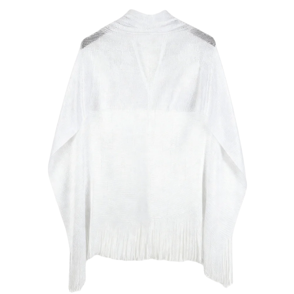 Sheer Beach Cover-Up Top – Lightweight Draped Gauze Swimwear Beach Cover-Up Axl White One Size