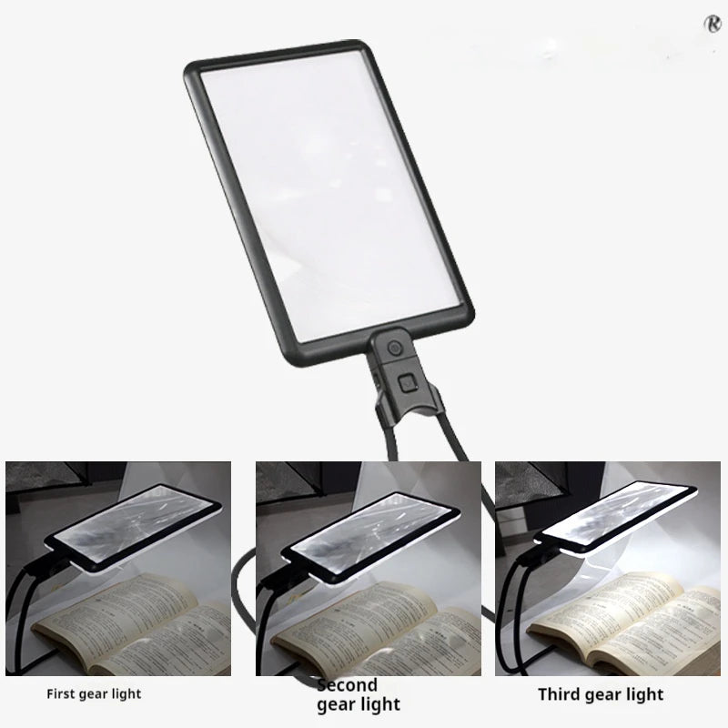 Hands-Free Neck Magnifier with LED Light & USB Charging Neck Magnifying Glass Axl