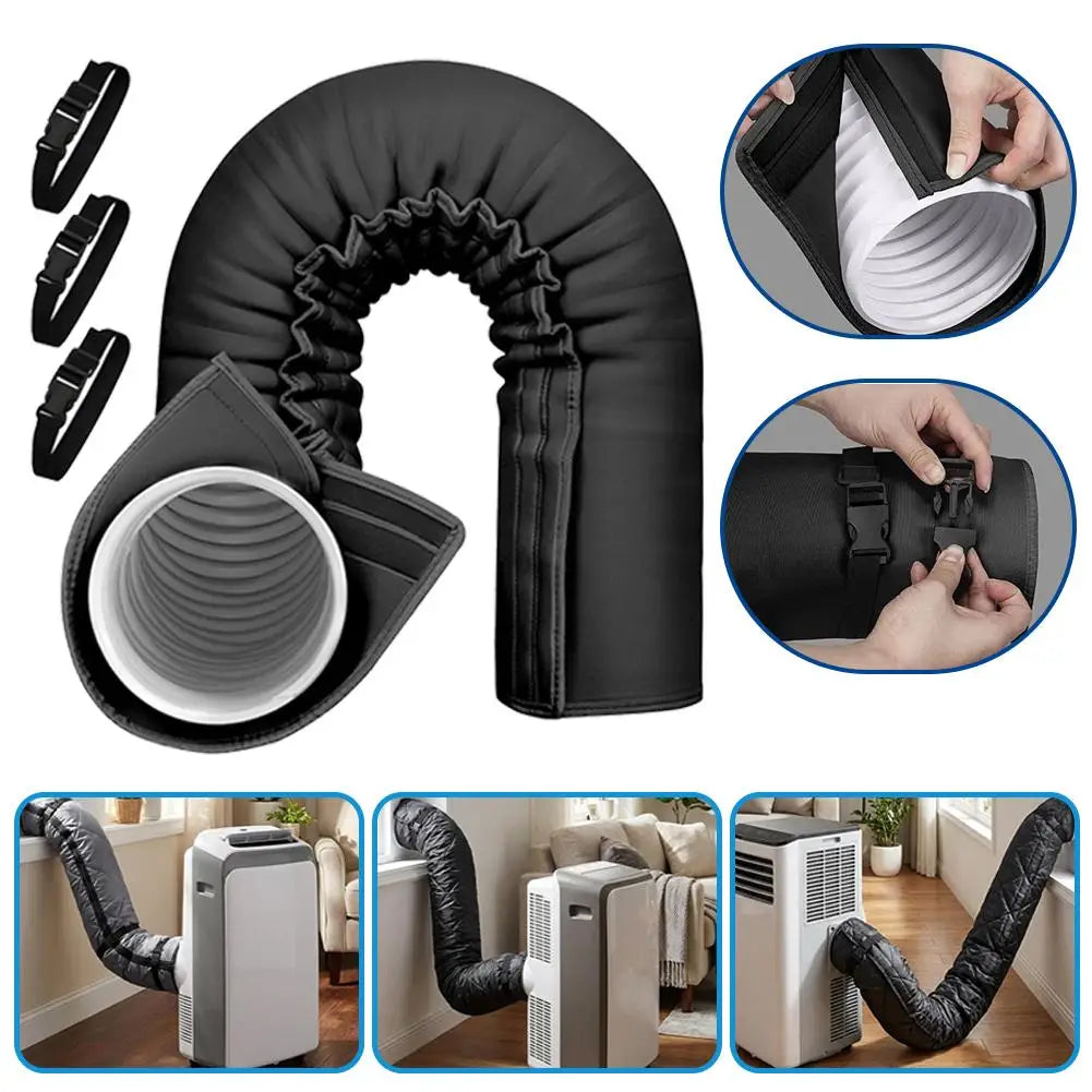 AC Exhaust Hose Insulation Cover with Adjustable Straps 5"/5.9" AC Hose Cover Axl