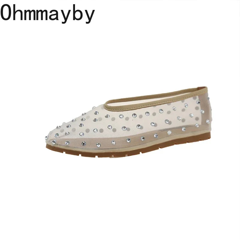 Crystal Mesh Women's Ballet Flats – Slip-On Dress Loafers Ballet Flats Axl