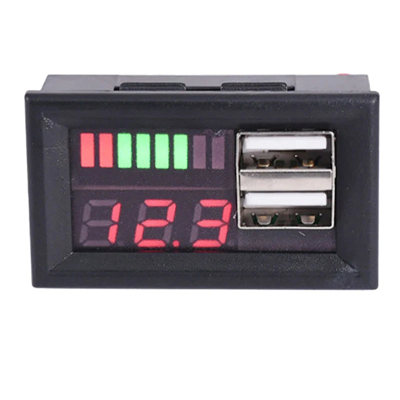 12V LED Digital Battery Voltmeter – Charge Level Indicator Battery Voltmeter Axl 12V Red