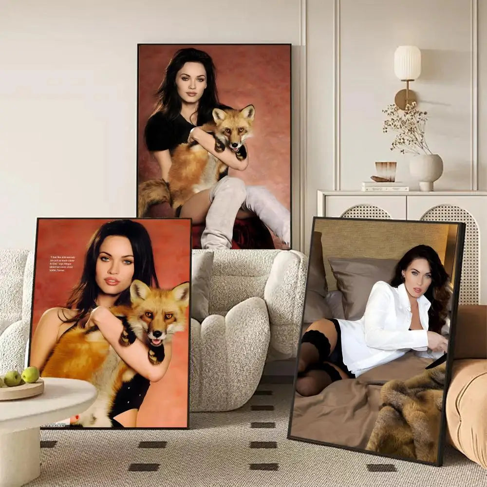 Megan Fox Self-Adhesive HD Poster Sticker | Modern Wall Art Wall Art Sticker Axl