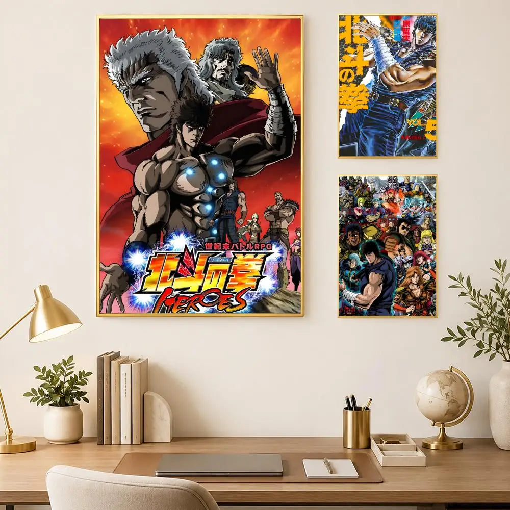Fist of the North Star Anime Poster – HD PVC Self-Stick Wall Art Anime Wall Poster Axl