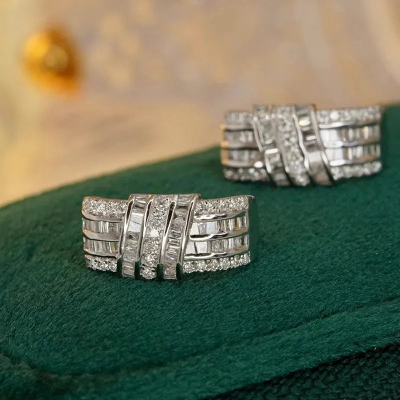Huitan Silver Hoop Earrings – Cubic Zirconia Women's Jewelry Hoop Earrings Axl