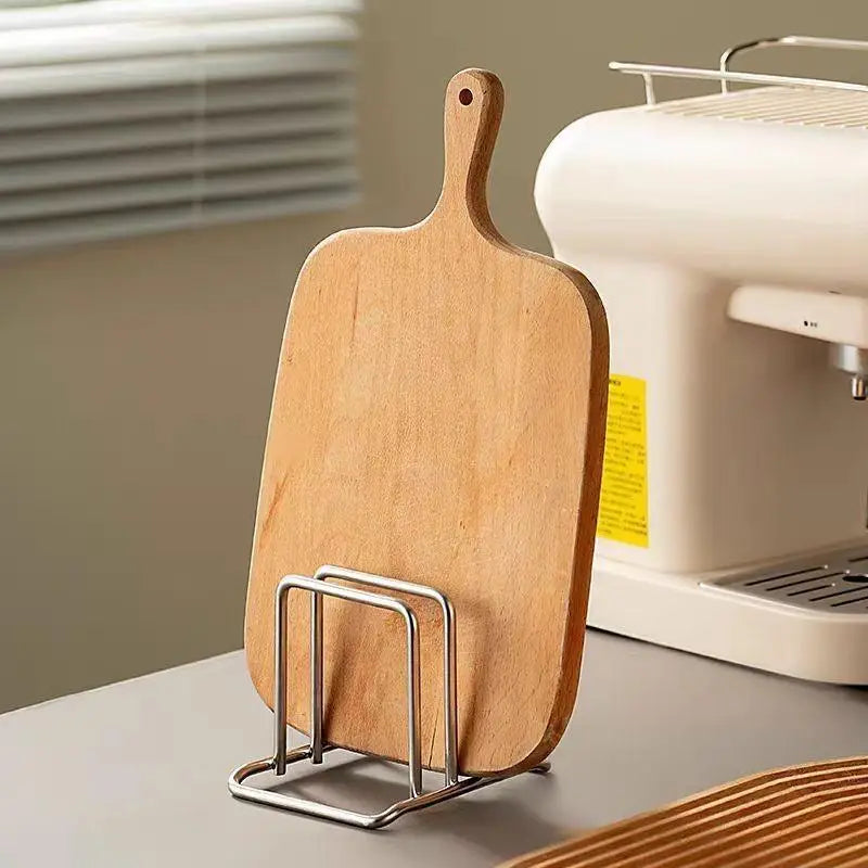 Stainless Steel Pot Lid & Cutting Board Rack | Kitchen Organizer Kitchen Storage Rack Axl