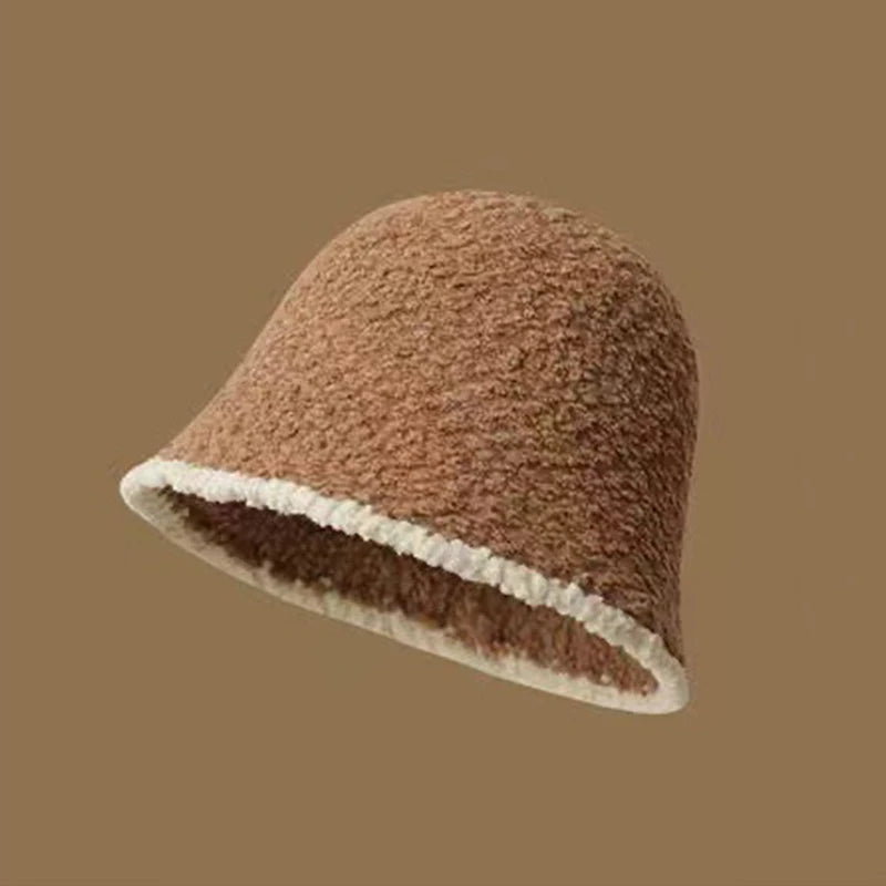 Women's Colorblock Knit Bucket Hat – Fleece Lined Winter Beanie Knit Bucket Hat Axl Khaki