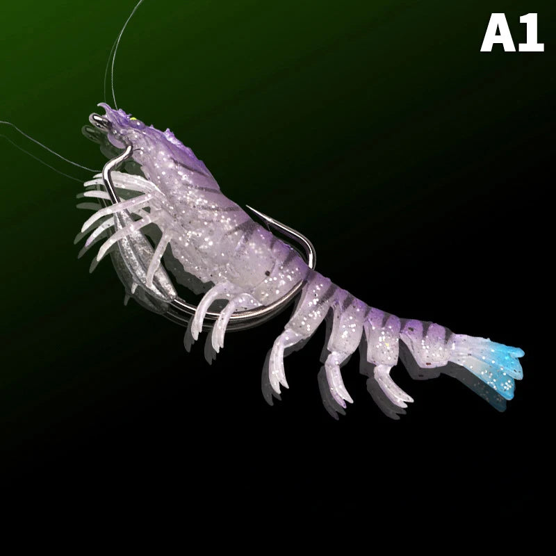 95mm TPE Squid Jig Slow Sinking Wood Shrimp Fishing Lure Squid Jig Lure Axl A1
