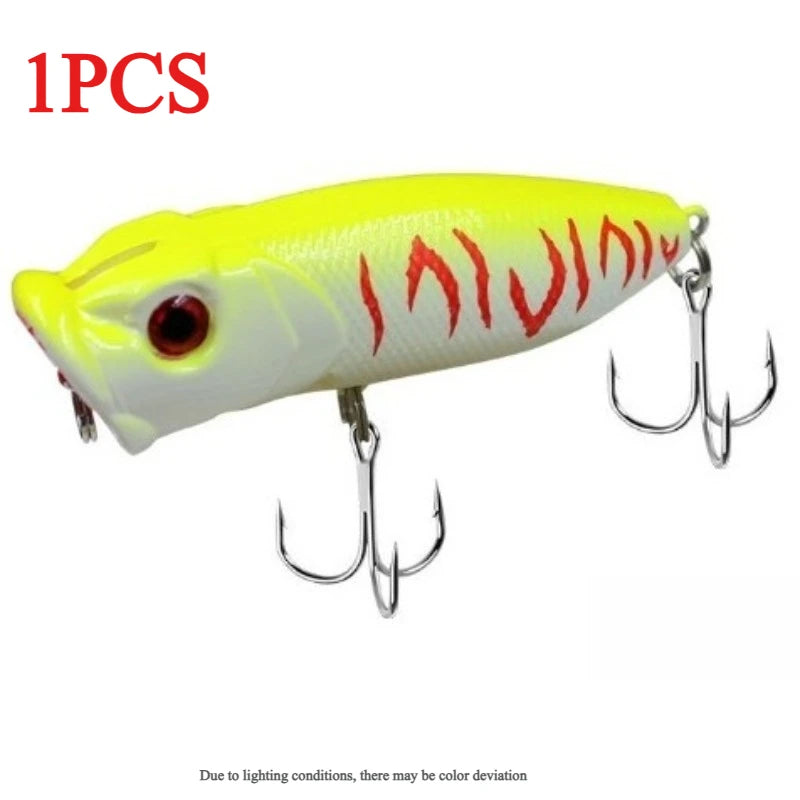 9cm 12g Floating Popper Hard Lure – Freshwater & Saltwater Fishing Popper Lure Axl yellow-1pcs