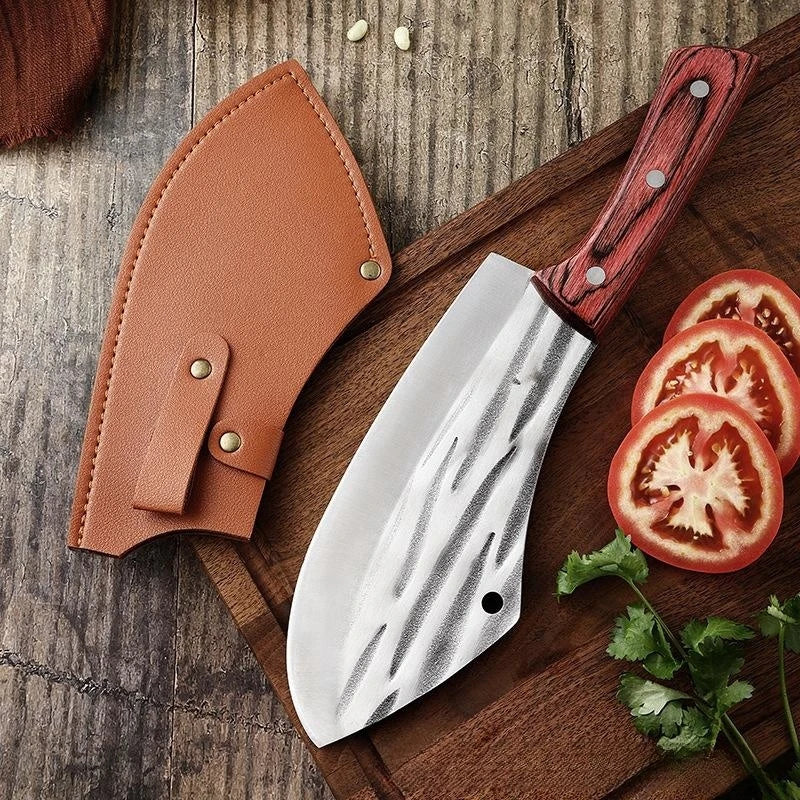 Forged Stainless Steel Cleaver Knife – Wood Handle Butcher Kitchen Cleaver Knife Axl
