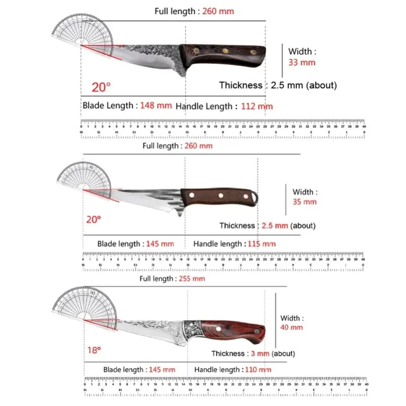InLeung Handmade Stainless Steel Boning & Cleaver Chef Knife Chef Kitchen Knife Axl