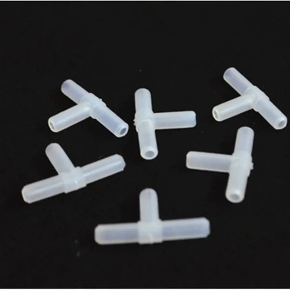 20-Pack 4mm T-Shape 3-Way Aquarium Air Tube Connectors Aquarium Air Connector Axl