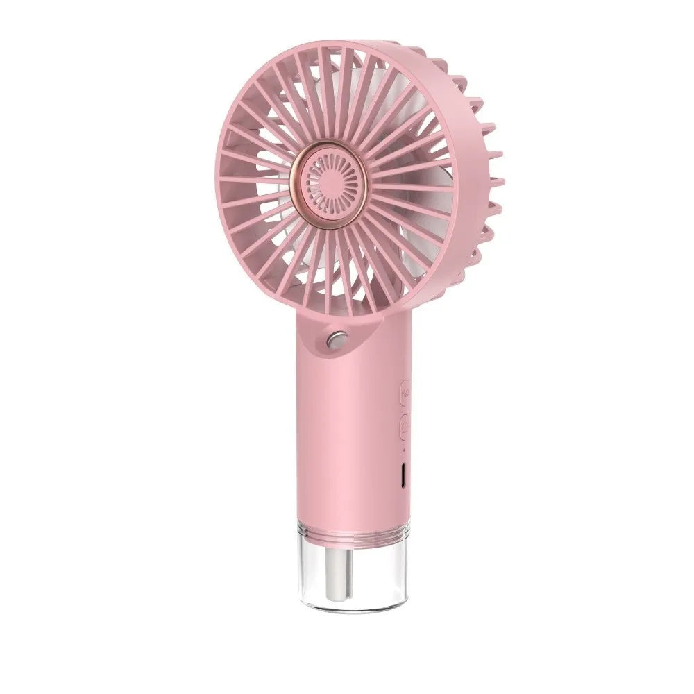 USB Rechargeable Handheld Mist Fan – 3-Speed Portable Spray Fan Handheld Mist Fan Axl Pink