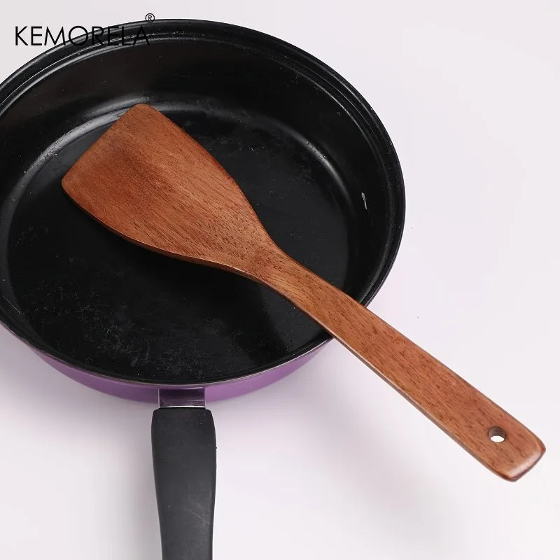 KEMORELA Wooden Non-Stick Cooking Shovel – BBQ & Baking Wooden Cooking Spatula Axl