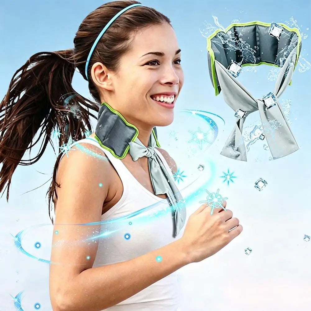 Reusable Cooling Neck Ice Scarf – Adjustable Summer Wrap Cooling Neck Wrap Axl