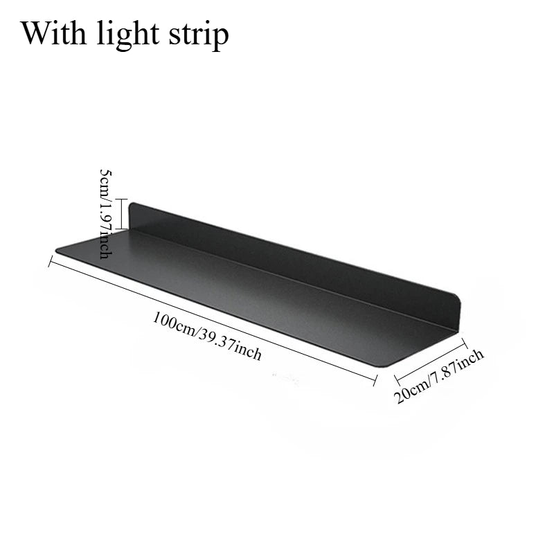 Nordic LED Wall Shelf – Double-Tier Metal Storage Rack Wall Storage Shelf Axl 100CM
