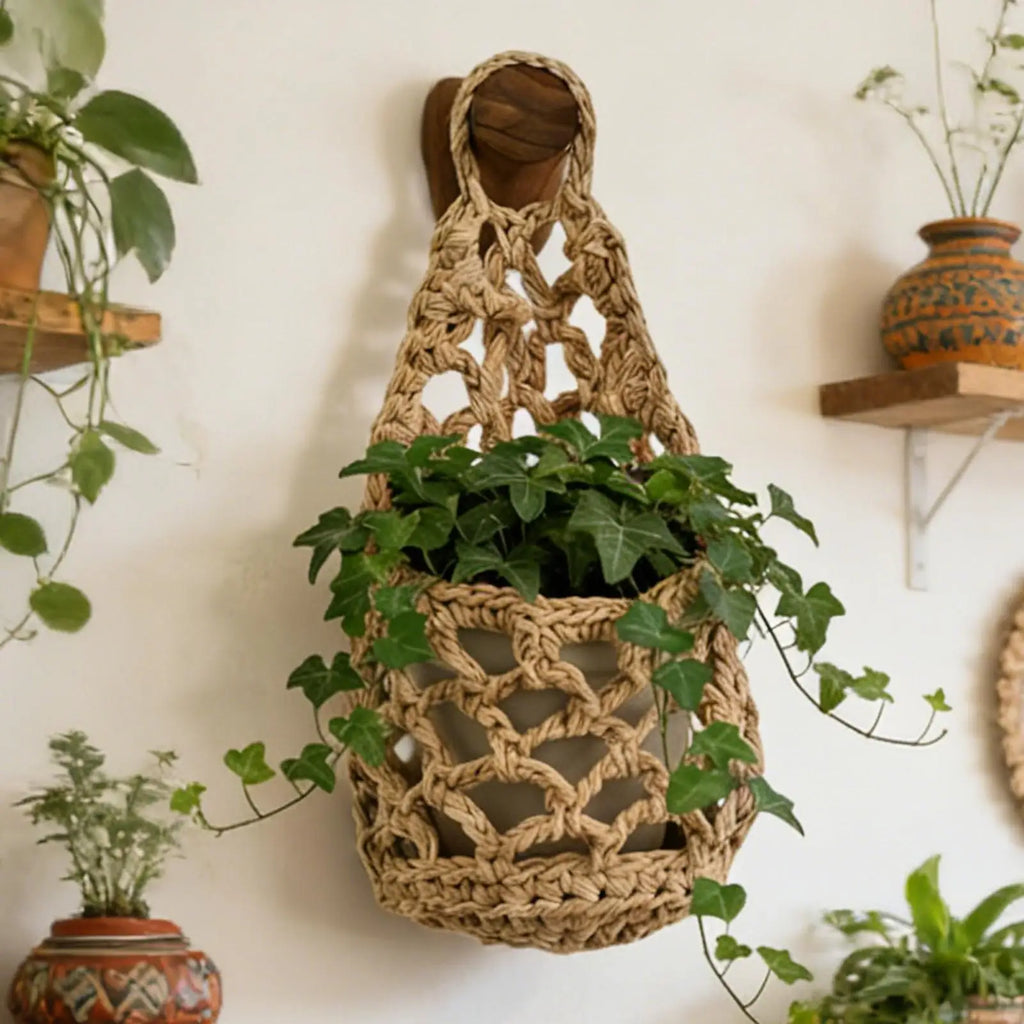 Macrame Plant Wall Hanger – Handwoven Cotton Rope Pot Holder Macrame Plant Hanger Axl