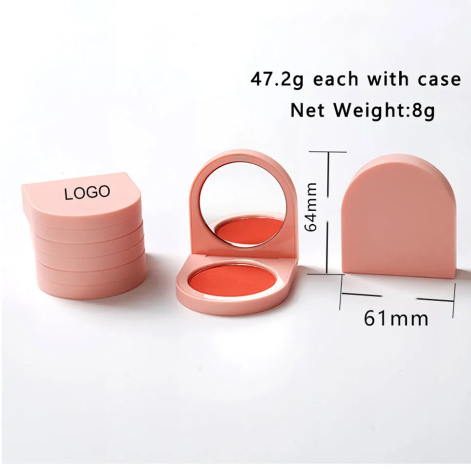 Vegan Blush Powder with Mirror – Long-Lasting Single Color Blush Powder Compact Axl