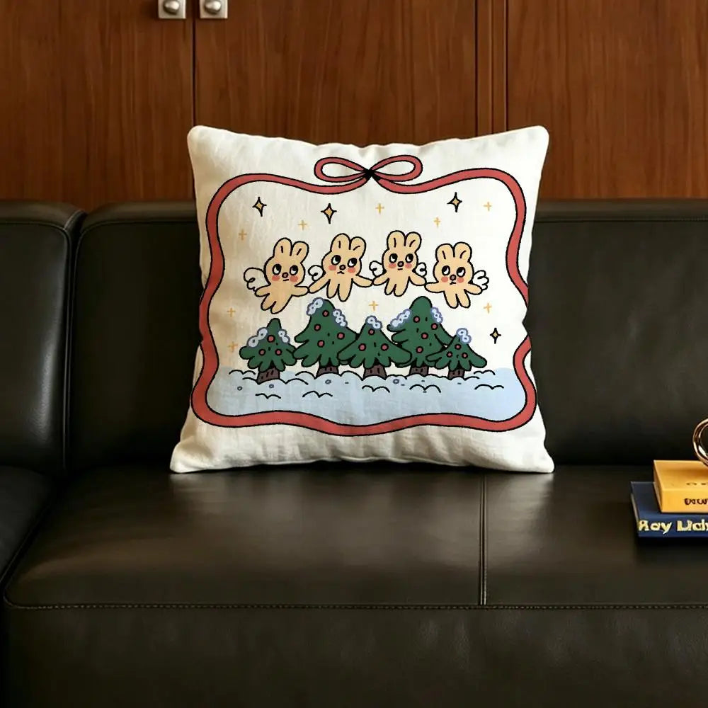 Natural Linen Cushion Cover Set | Printed Pillow Cover 6 Sizes Linen Cushion Cover Axl